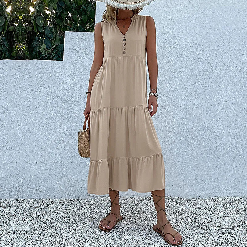 Variant image for Alma | Leichtes Maxikleid Damen V-Cut Für Sommer, Luftig & Elegant-53