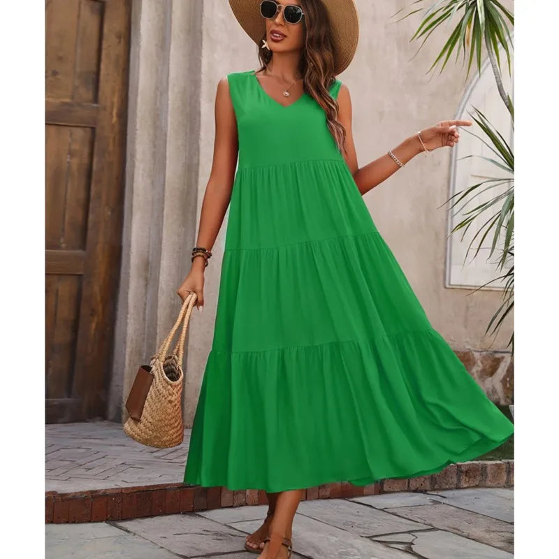 Elvira | Elegantes Damenkleid mit V-Cut für Festliche Anlässe und Sommerpartys-4