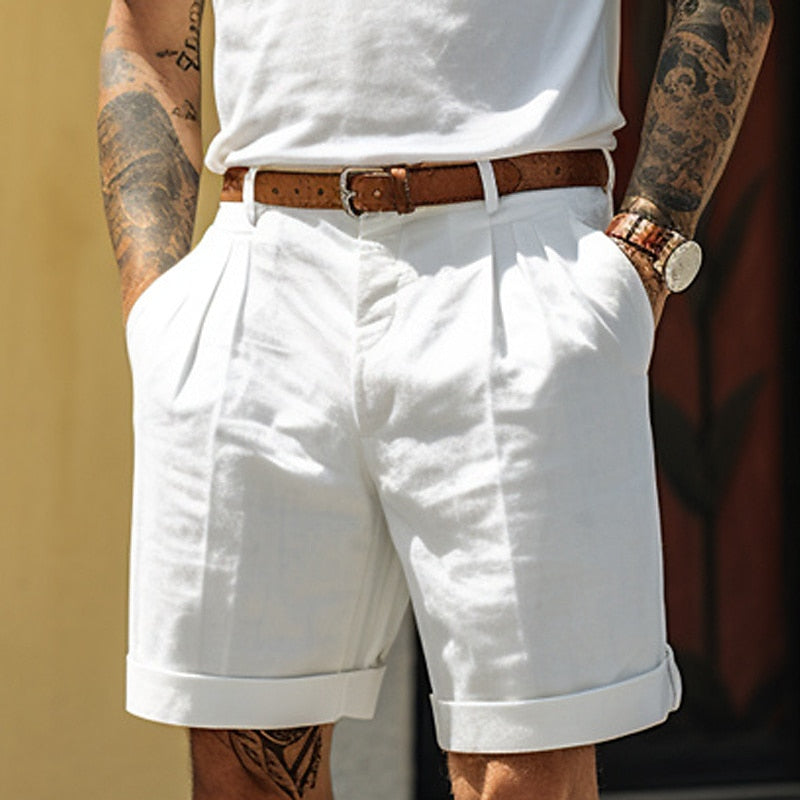 Steve's Herren Leinen Shorts – Bequem und Atmungsaktiv 0