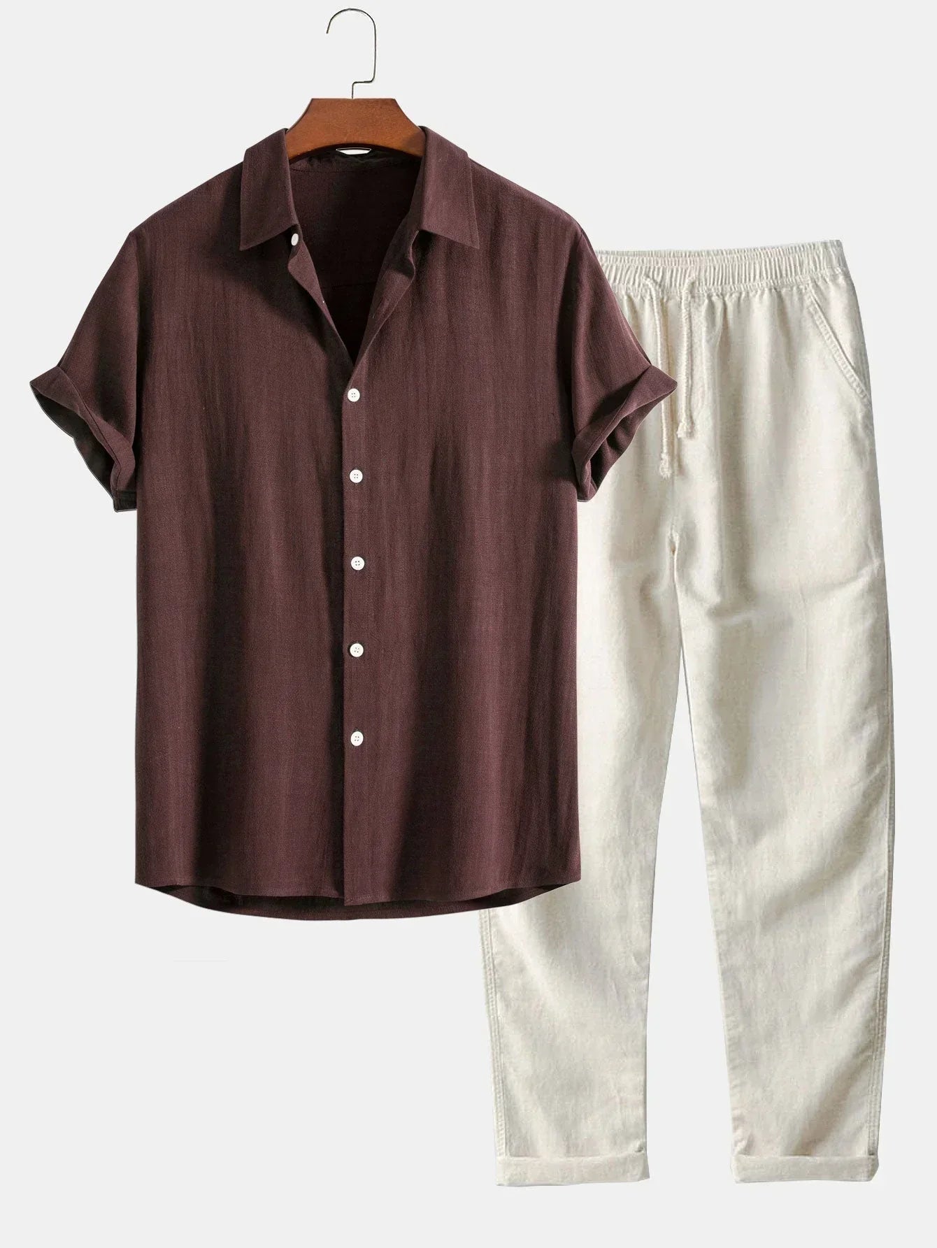 Steve's Leinen Sommer Set - Lockerer Schnitt, Atmungsaktiv 1