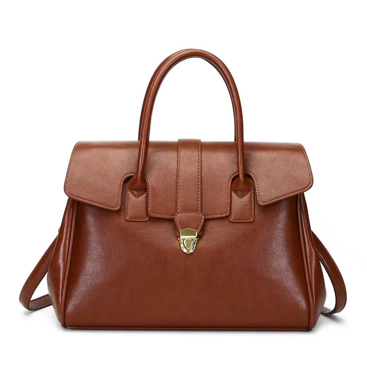 Strukturierte Bürotasche aus PU-Leder mit abnehmbaren Schulterriemen – Elegante Damen- und Herren-Bürotasche für Business-Meetings 0