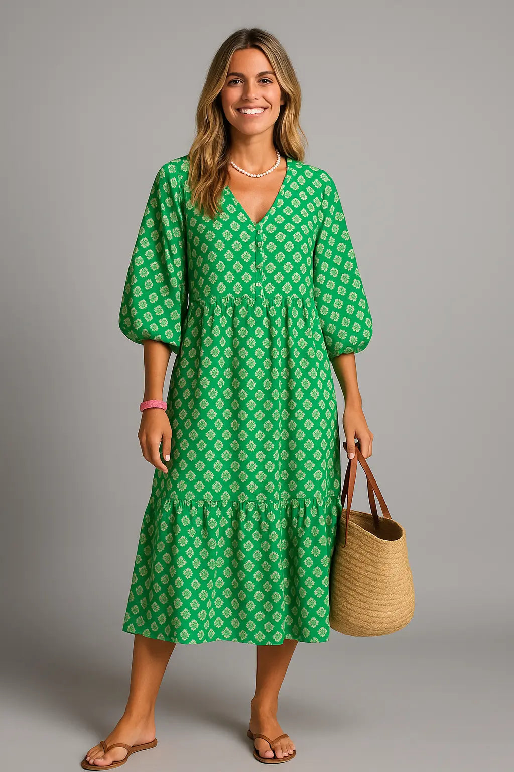 Tania | Boho Maxi Kleid für Damen mit Blumenmuster – Ideal als Maxikleid für Sommer und festliche Anlässe 0