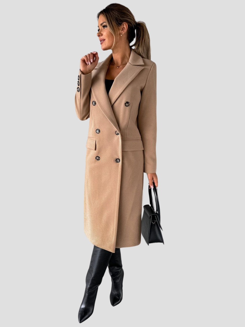 Vera | Klassischer Trenchcoat Damen Aus Hochwertiger Wollmischung in Lichtbraun 1