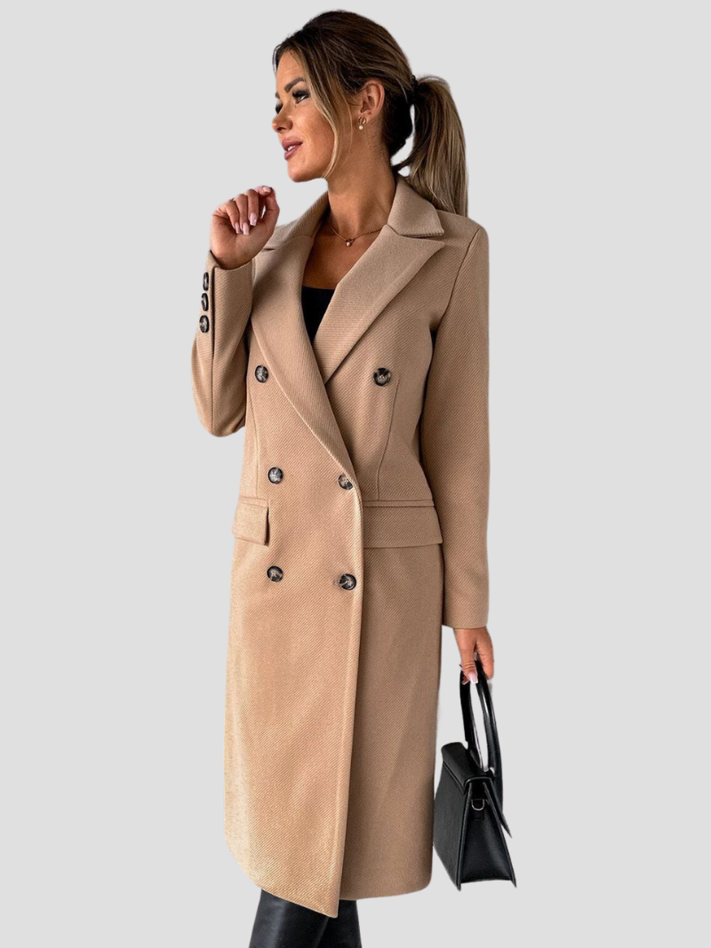 Vera | Klassischer Trenchcoat Damen Aus Hochwertiger Wollmischung in Lichtbraun 3