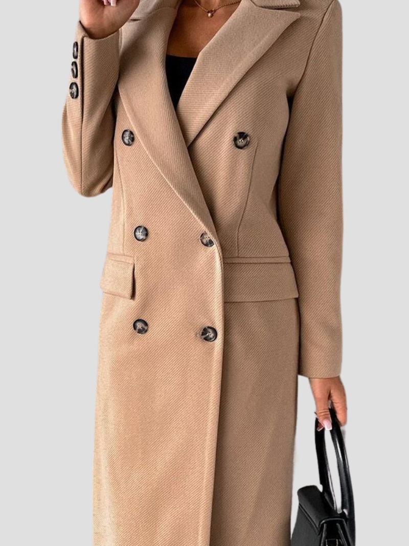 Vera | Klassischer Trenchcoat Damen Aus Hochwertiger Wollmischung in Lichtbraun 4