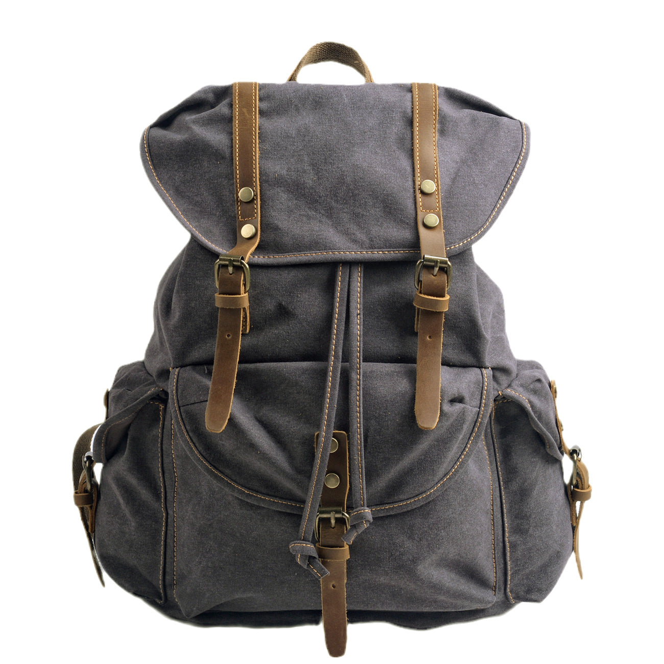 Vintage Canvas Rucksack mit mehreren Fächern – Komfortabel und praktisch für den täglichen Gebrauch 0