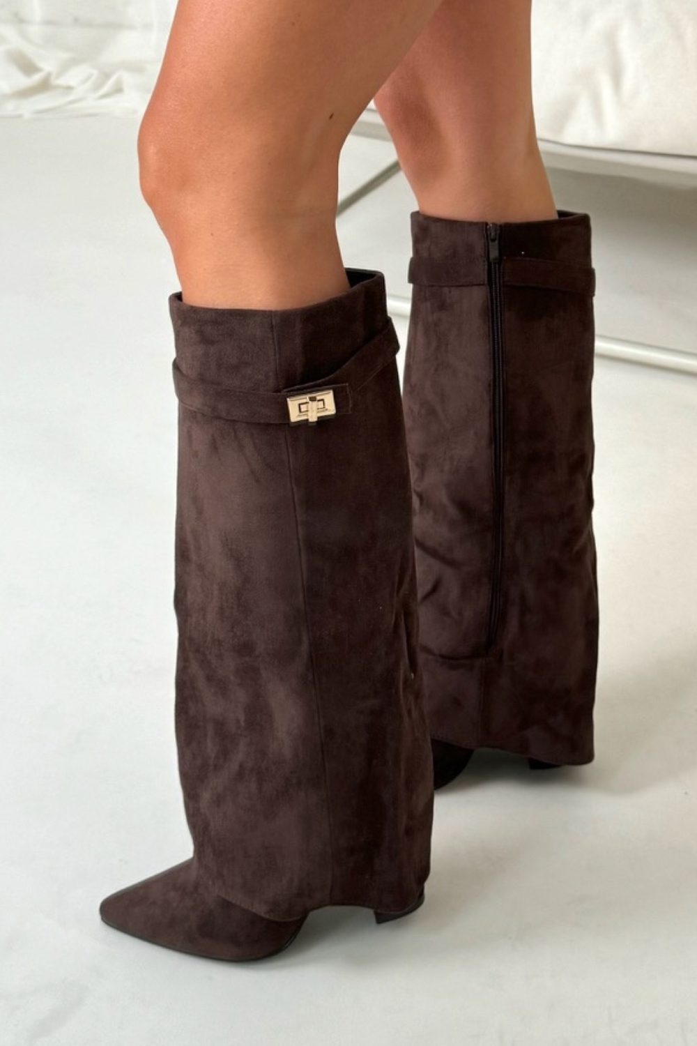 Zohra | Elegante Winterstiefel Damen Mit Klappe Und Blockabsatz 7
