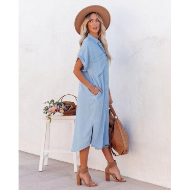 Naëlle | Lässiges Jeanskleid Damen Mit Knopfverschluss Und Verspielten Details 5