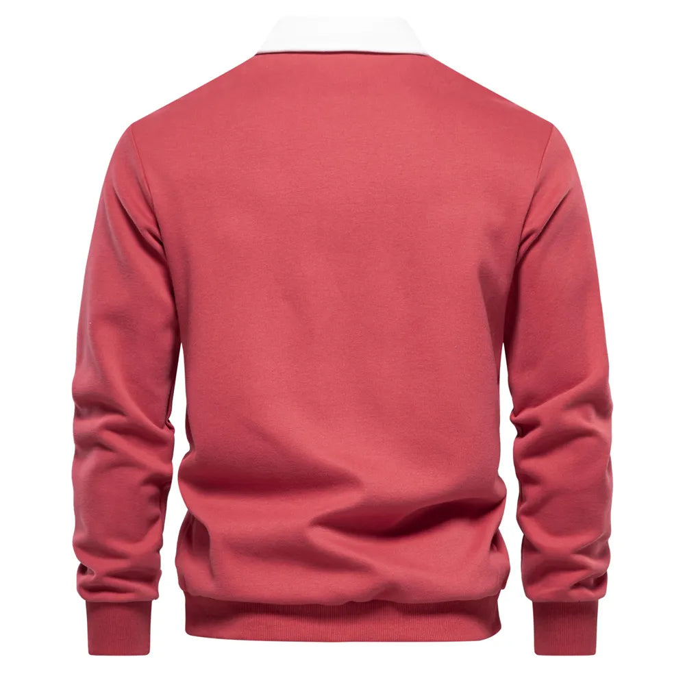 Variant image for Boet | Klassisches Rugby-Polo-Hemd Für Männer In Marineblau Mit Weißem Kragen-21