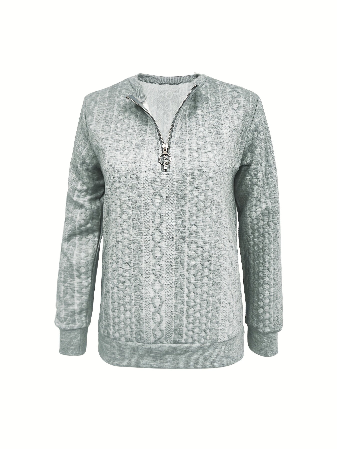 Damen Freizeit-Sweatshirt mit Halbzipp Hause Lune
