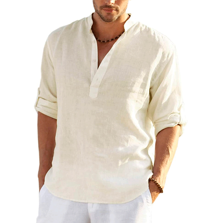 James | Leinen Hemd Herren - Elegantes Sommer Hemd Langarm-5