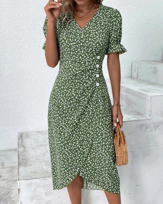 Sophie | Elegantes A-Linien Damenkleid Mit V-Ausschnitt Für Hochzeitsgäste-1