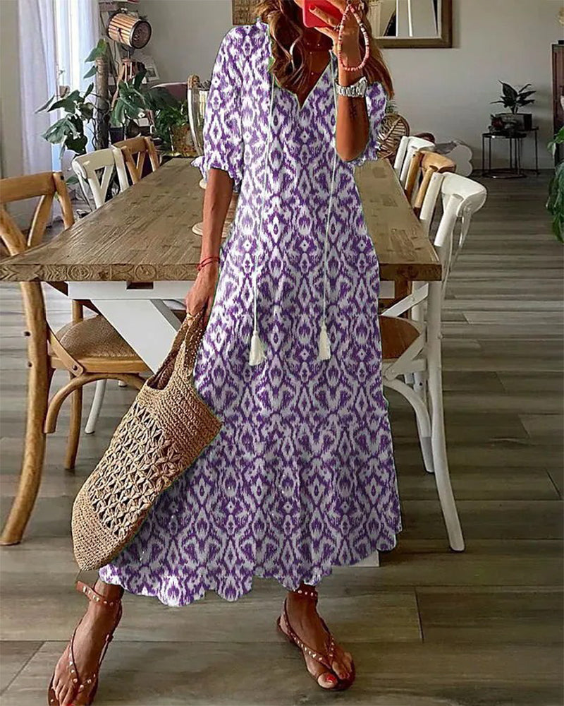 Patrice | Damen Langes Kleid A-Linie Maxikleid für Hochzeitsgast und Sommerpartys 5