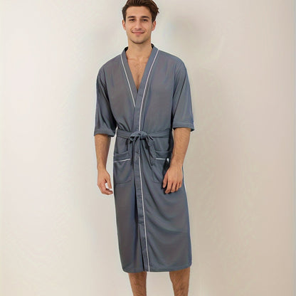 Noah | Stijlvolle herenbadjas met korte mouwen en dubbele zakken Hause Lune