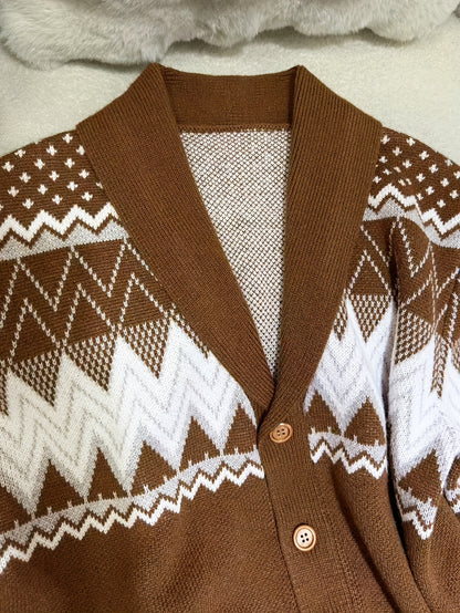 Men's Vintage Knit Sweater - Formal & Casual Button-Front Cardigan, Machine Washable Sweater Coat for Everyday & Special Occasions - Brown/Beige/Gray/Black/White/ - All-Season Layering Piece Hause Lune