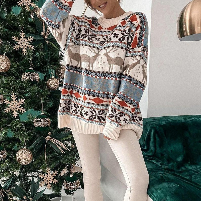 Super Kuscheliger & Warmer Damen Pullover im Weihnachts Look Hause Lune