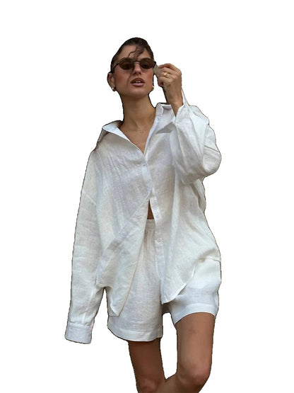 Variant image for Anna | Lässige Braune Baumwoll-Hemdhose Mit Elastischer Taille-21