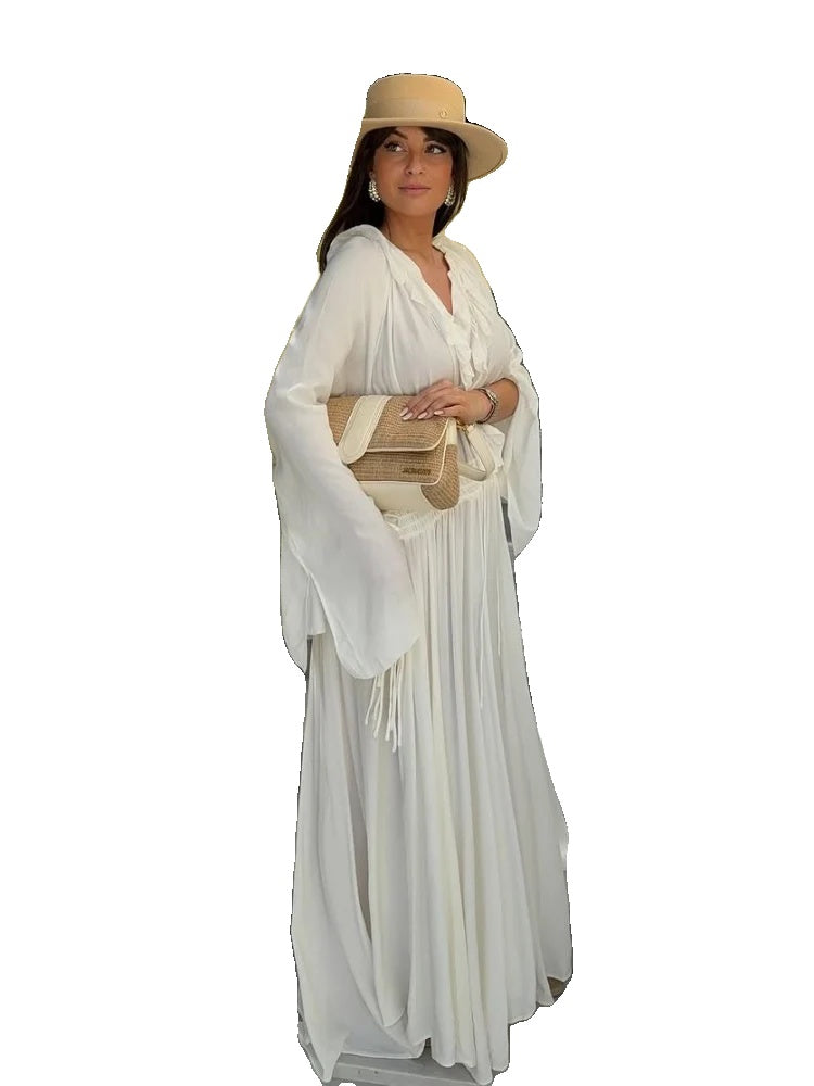 Variant image for Maxi Kleid | Elegantes Maxikleid Mit Rüschenkante Für Hochzeitsgäste Und Sommerveranstaltungen-4
