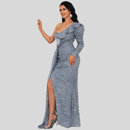 Evan | Elegantes Maxikleid Langarm Für Festliche Anlässe-5