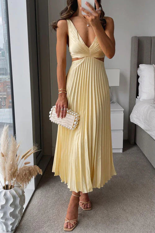 Vania | Festliches Falten-Satinkleid für Damen - Elegantes Kleid für Hochzeitsgäste-1