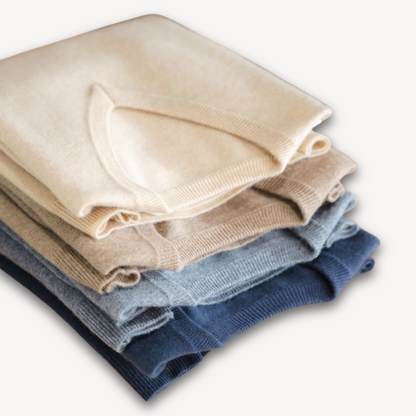 Loravelle | Men's Cashmere V-Neck Sweater - Slim Fit - Soft & Lightweight - Casual & Formal Wear - Adult Clothing Hause Lune