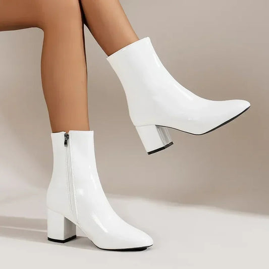 Charline | Elegante Knöchelstiefel Für Damen Mit Spitzem Fuß Und Blockabsatz 1