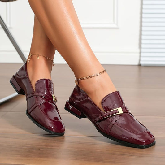 Noah | Damen Glänzende Slip-On Loafer Hause Lune