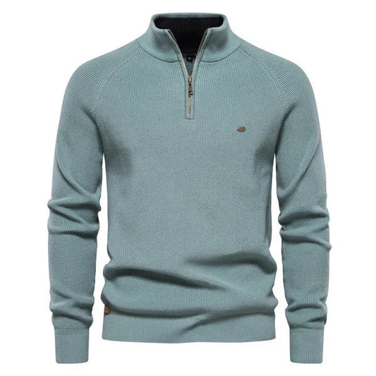 Boaz | Herrenpullover Aus Baumwolle Mit Halb Reißverschluss 1