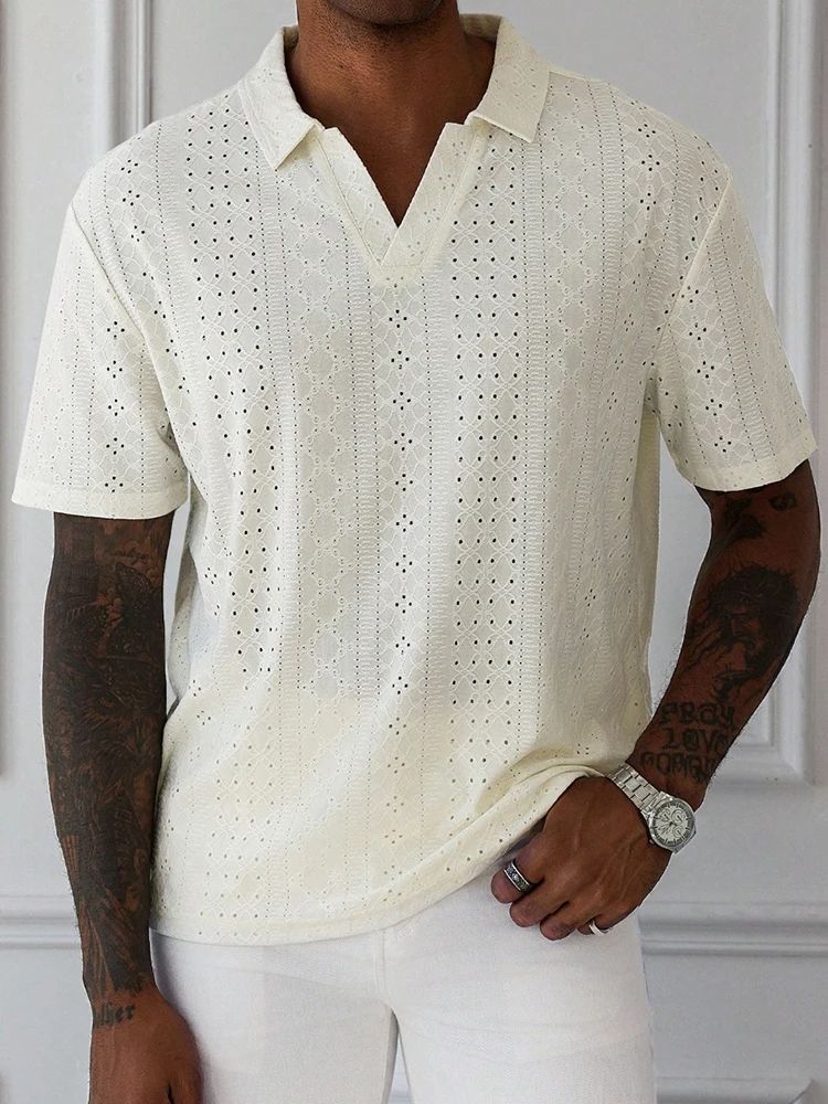 Mika | Herren Lässig Strick Polo-Shirt Hause Lune