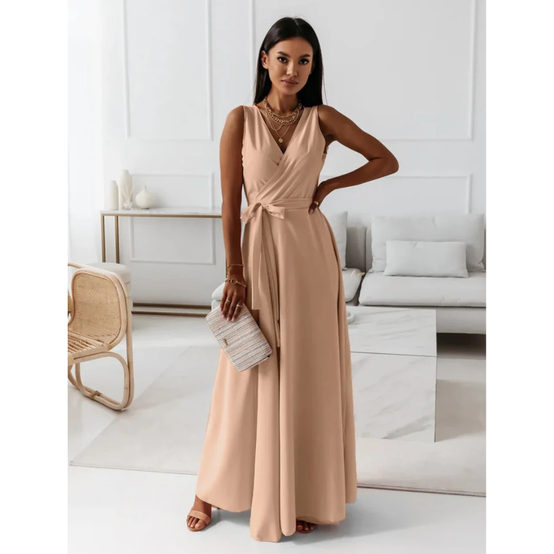 Lena | Damen Maxikleid Ärmellos Mit V-Ausschnitt Für Sommer & Festliche Anlässe 5