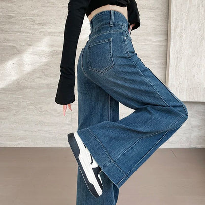 Damen Stretch-Jeans mit weitem Bein Hause Lune