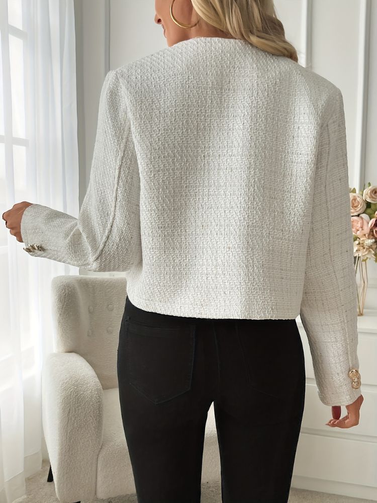 Max | Damen Tweed Blazer mit Knöpfen Hause Lune