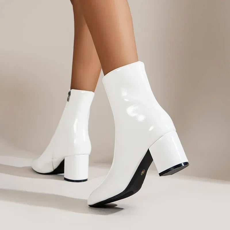 Charline | Elegante Knöchelstiefel Für Damen Mit Spitzem Fuß Und Blockabsatz 3