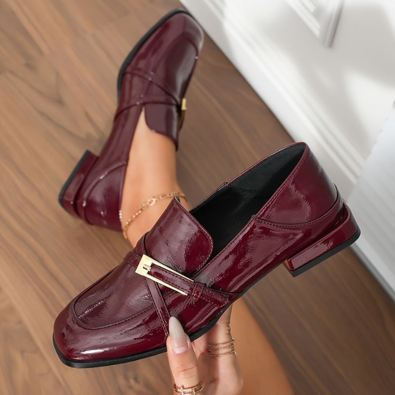 Noah | Damen Glänzende Slip-On Loafer Hause Lune