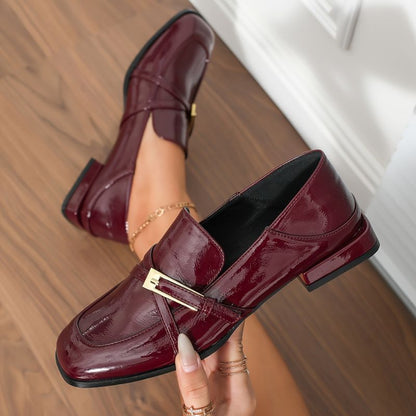 Noah | Damen Glänzende Slip-On Loafer Hause Lune