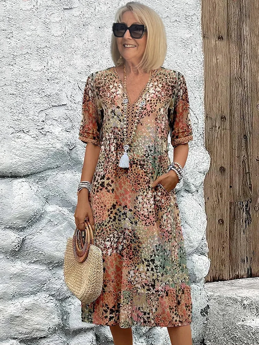 Nina | Elegantes Midi Kleid Für Damen – Vielseitiges Sommerkleid Für Feste Und Alltag-1