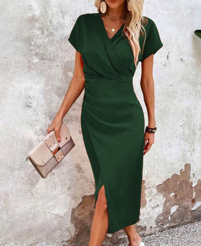 Variant image for Emma | Elegantes Midi-Party Kleid für Damen mit V-Ausschnitt und Schlitz, Ideal als Abendkleid oder Cocktailkleid-49