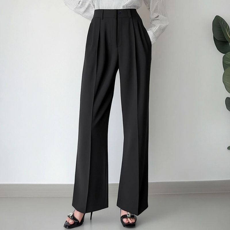 Damenhose mit hohem Bund und geradem Bein Hause Lune
