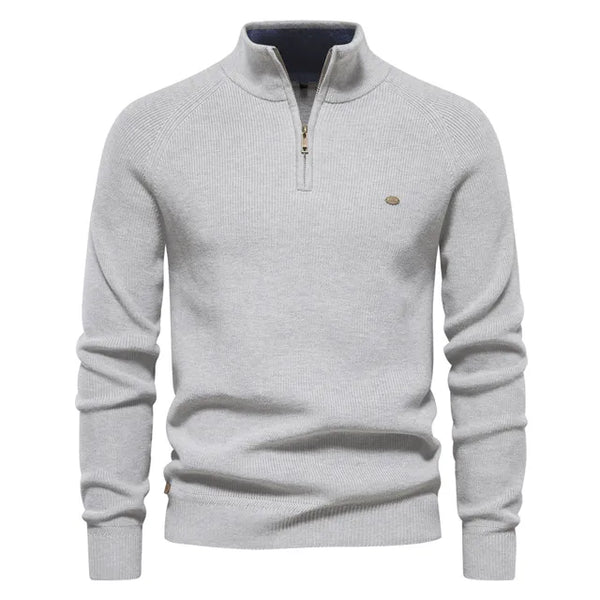 Boaz | Herrenpullover Aus Baumwolle Mit Halb Reißverschluss 4