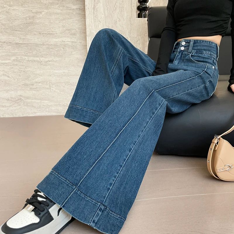 Damen Stretch-Jeans mit weitem Bein Hause Lune