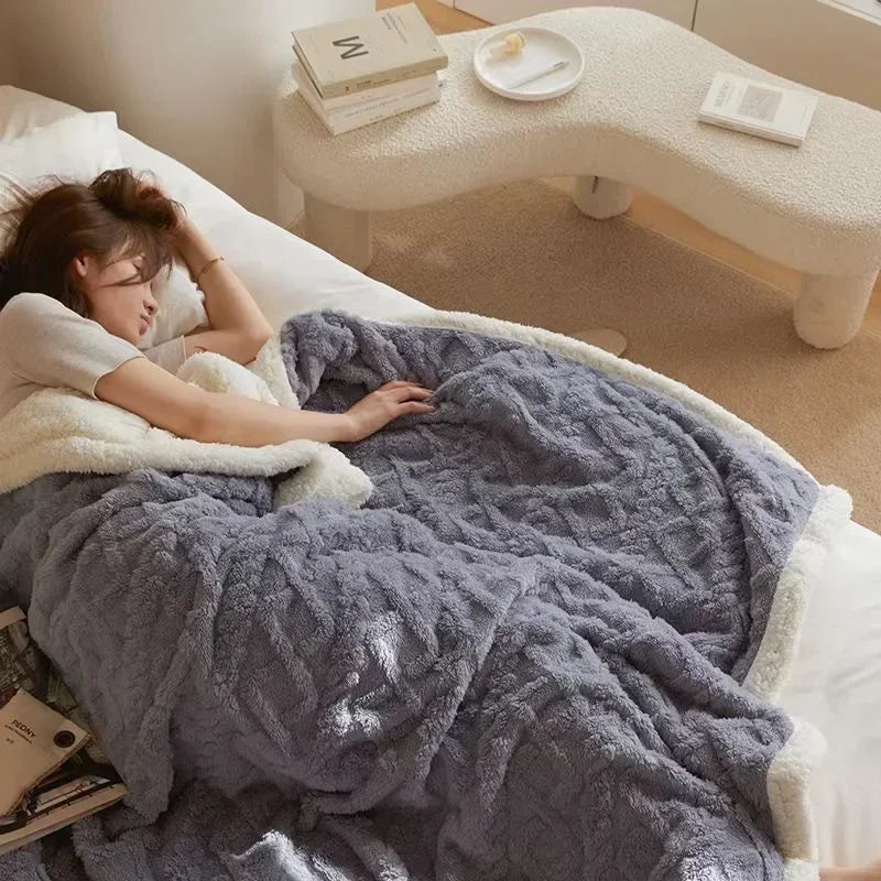 Dicke Winter Lammwoll-Decke - WarmWool Hause Lune
