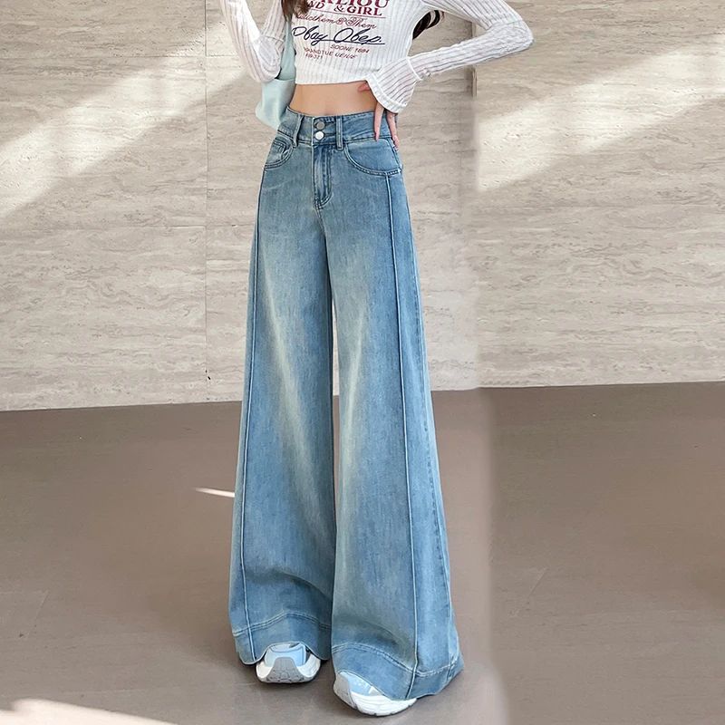 Damen Stretch-Jeans mit weitem Bein Hause Lune