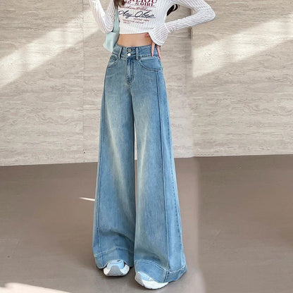 Damen Stretch-Jeans mit weitem Bein Hause Lune