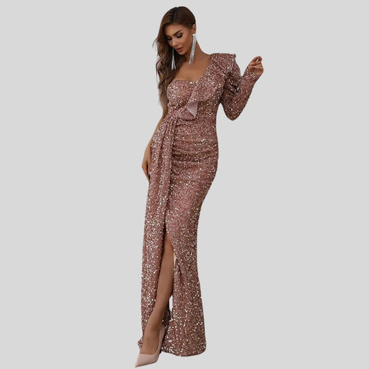 Evan | Elegantes Maxikleid Langarm Für Festliche Anlässe-1
