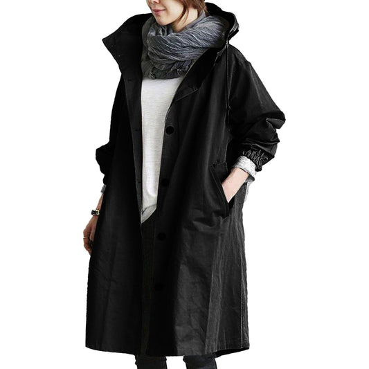 ADALEE Damen Regenjacke - Wasserfest, Elegante Lange Schnitt 1