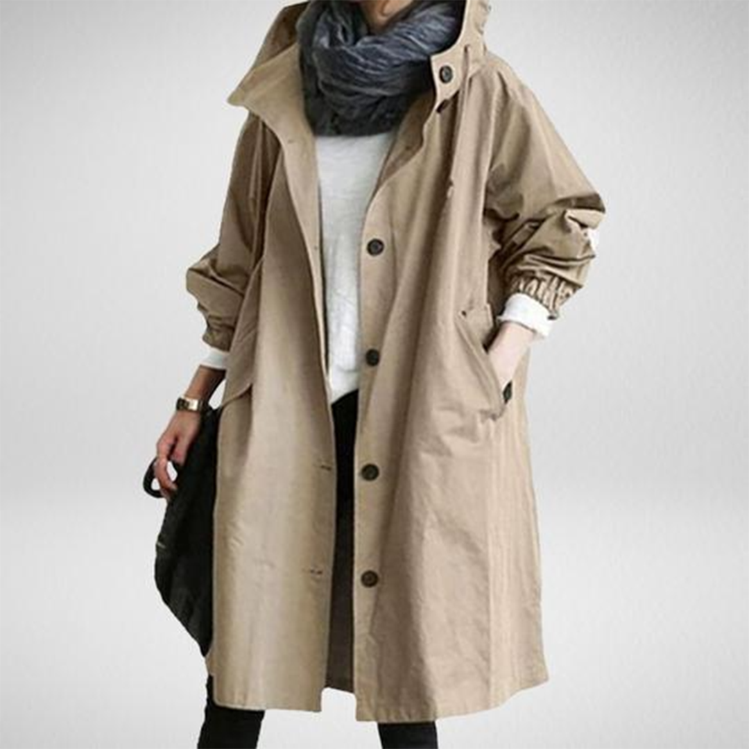 ADALEE Damen Regenjacke - Wasserfest, Elegante Lange Schnitt 4