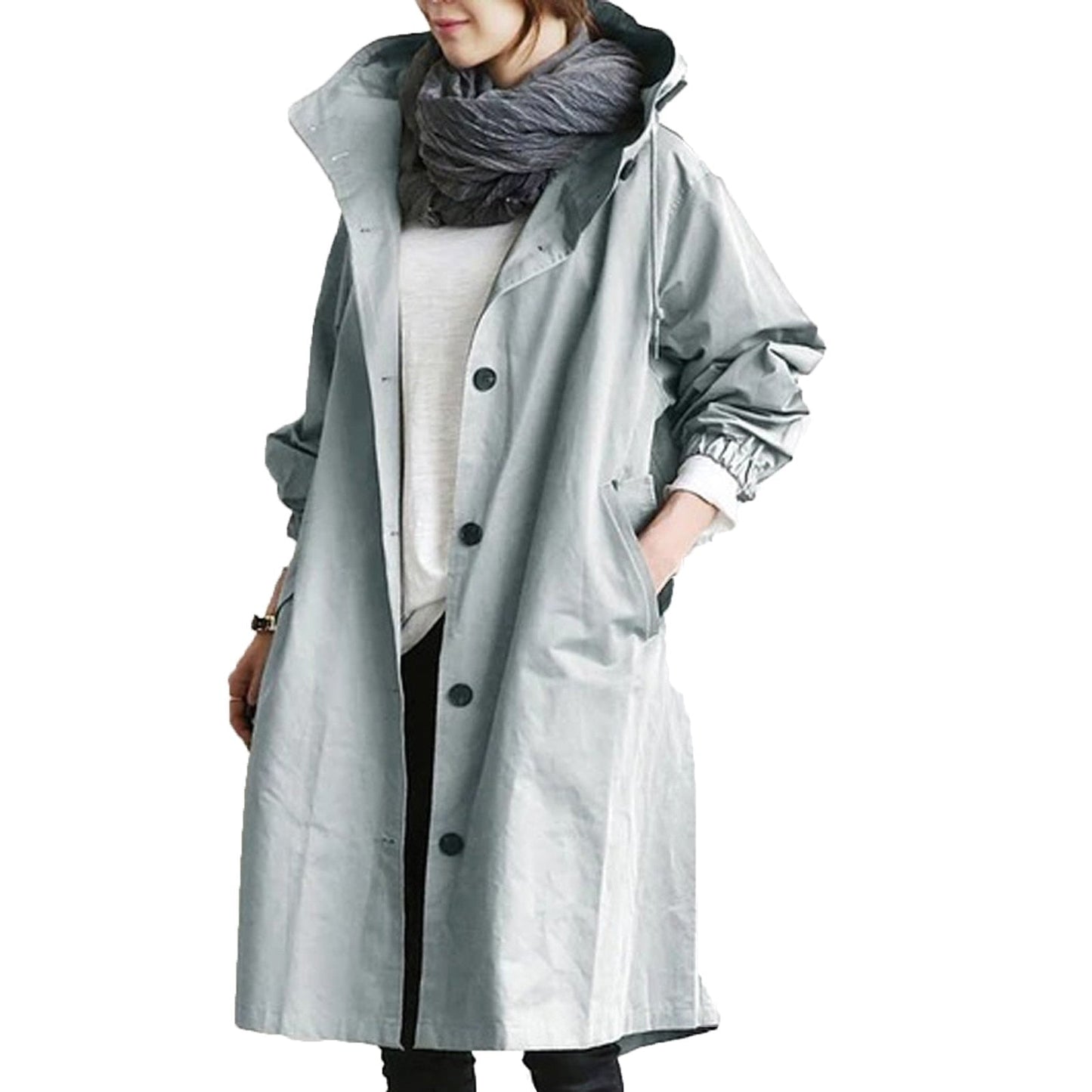 ADALEE Damen Regenjacke - Wasserfest, Elegante Lange Schnitt 5