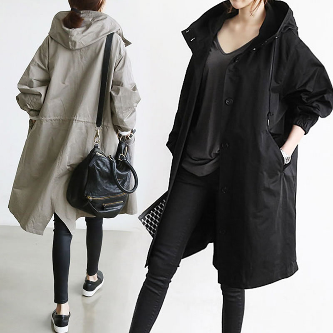 ADALEE Damen Regenjacke - Wasserfest, Elegante Lange Schnitt 6