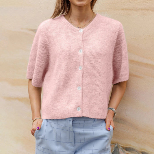 Yara | Strickjacke Damen Mit Kurzen Ärmeln - Modischer Cardigan Für Lässige Anlässe-3