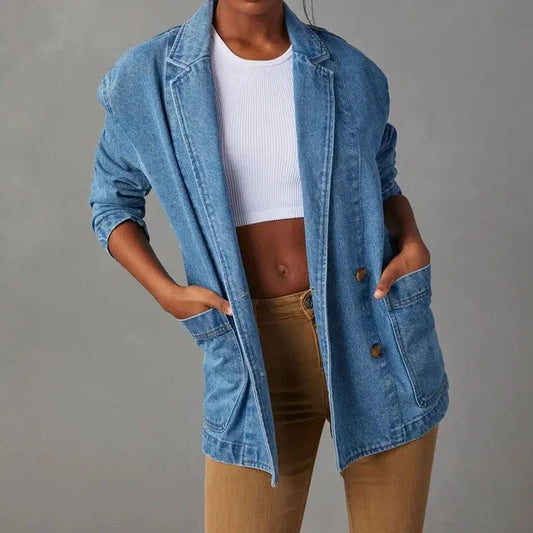 Abegonda Denim Blazer für Damen – Zeitloses Design, Vielseitig 1